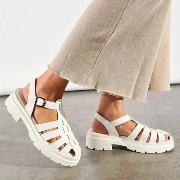 Free People Delaney Fisherman Platform Sandals White EU 37 US 7 - Picture 2 of 6